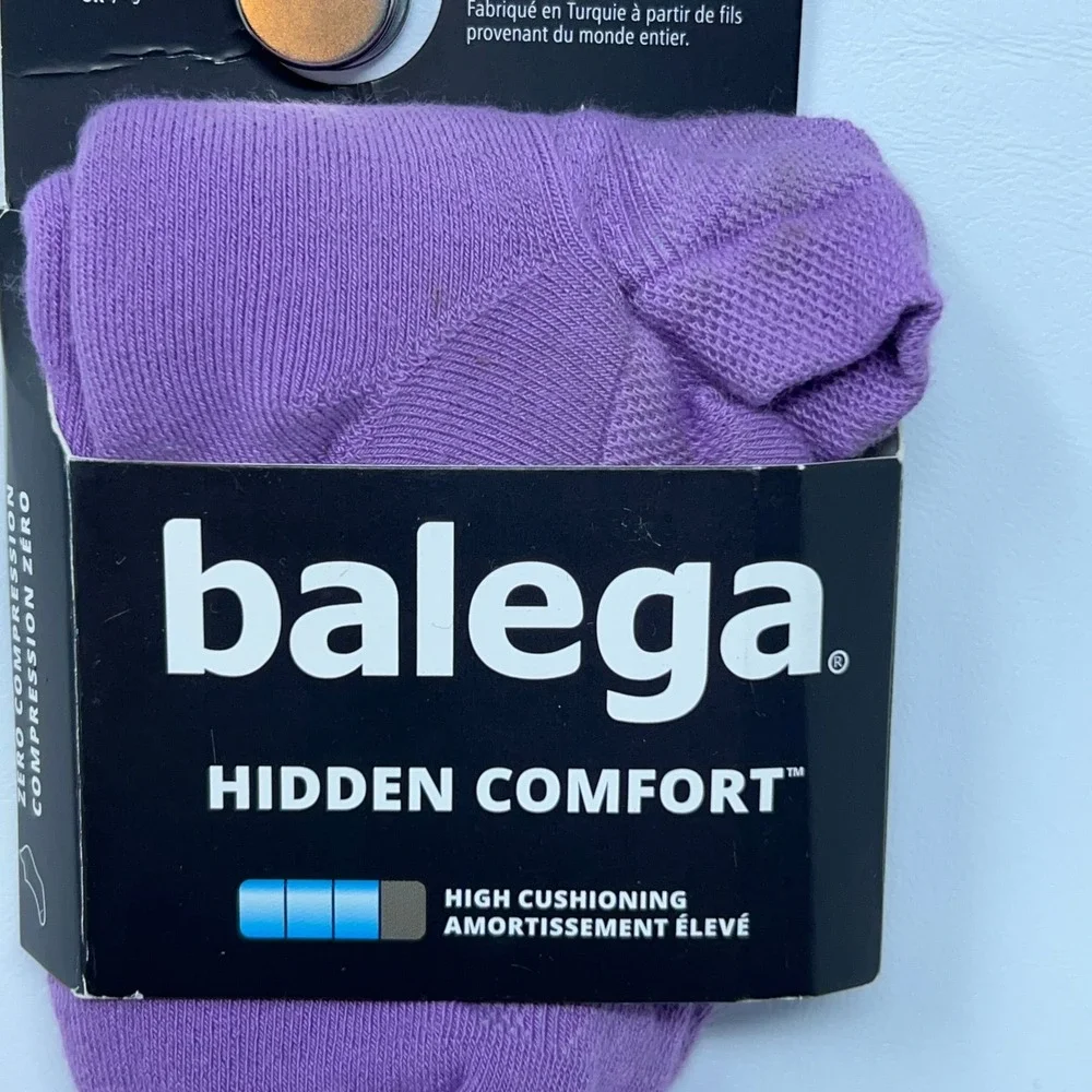 Balega Unisex Medium Purple Hidden Comfort High Cushion No-Show Socks NWT